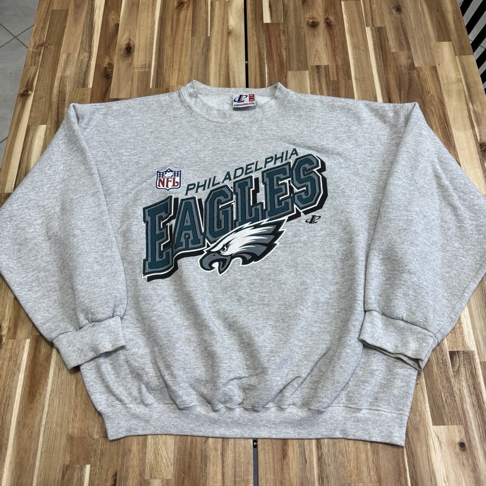 Vintage Philadelphia Eagles Sweatshirt Mens 2XL Gray Logo Athletic NFL Pro Line